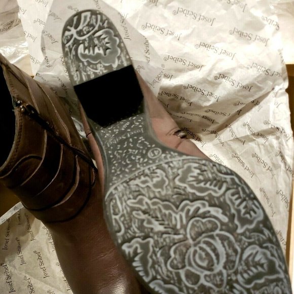 Josef Seibel New BRITNEY 50 Comfort Boots 41/10 Brown Black Ombre Leather Bootie - Picture 10 of 16